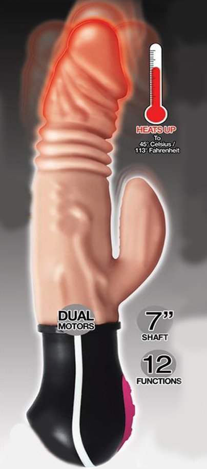 Natural Realskin Hot Cock Rabbit Vibrator USB Rechargeable Silicone
