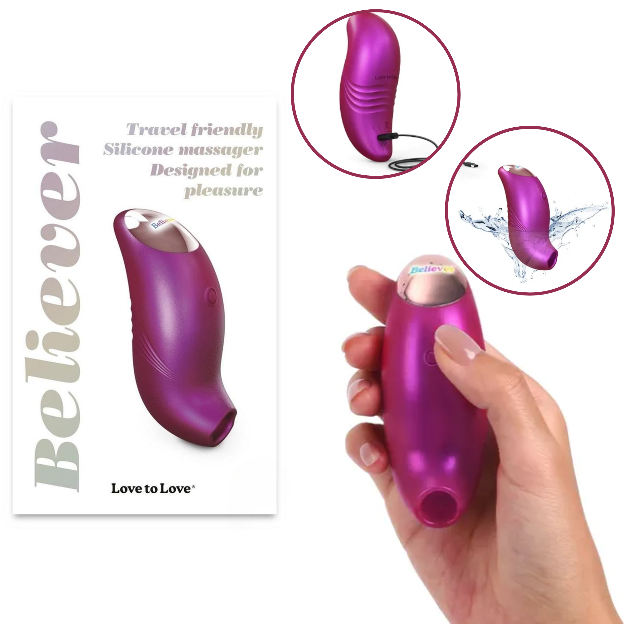 Believer Iridescent Travel-friendly Waterproof Clitoral Sucking Vibrator