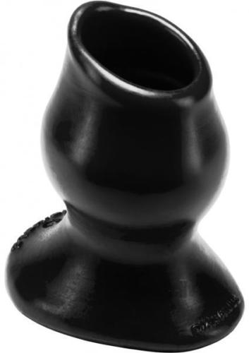 Ox Balls Pighole Silcone Hollow Butt Plug Black