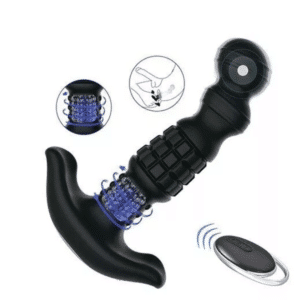 Pineapple Man Vibrating & Rolling P-spot Stimulation Silicone Prostate Massager - Black