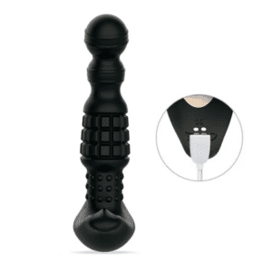 Pineapple Man Vibrating & Rolling P-spot Stimulation Silicone Prostate Massager - Black