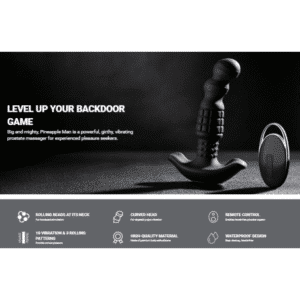 Pineapple Man Vibrating & Rolling P-spot Stimulation Silicone Prostate Massager - Black