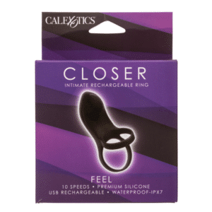 Closer Silicone Intimate Rechargeable Penis Ring With Ball Strap California Exotics