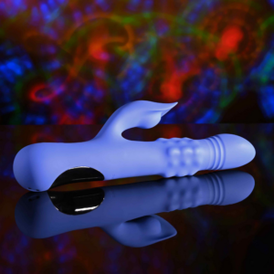 Rechargeable Silicone Triple Motor Thrusting Rabbit Vibrator Pop Goes The O