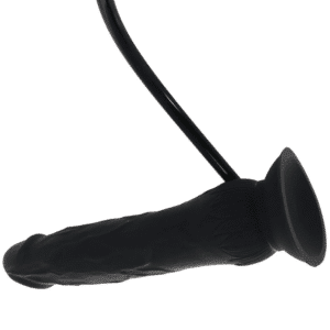 Size Up Ripple Inflatable Silicone Dildo With Syction Cup Thick Dong - Black