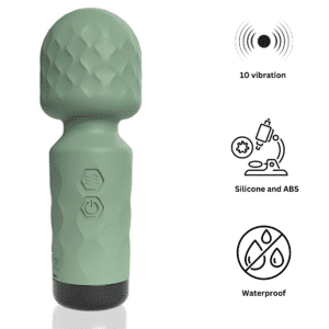 Vibrating Mini Wand Vibrator – Sage Green