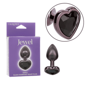 Jewel Small Black Diamond Heart Plug