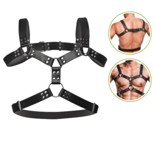 Leather Harness For Men - Black