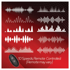 Red Dot Silicone Rechargeable Vibrating Penis Ring with Controller V2 - Black/Red