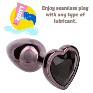 Jewel Small Black Diamond Heart Plug