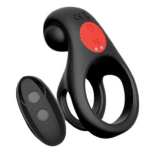 Vibrating Penis Ring with Controller V2 - Black/Red