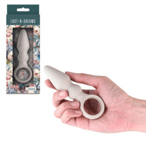 Butt Plug For Beginners with Finger Ring White