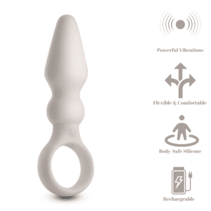 Butt Plug For Beginners with Finger Ring White