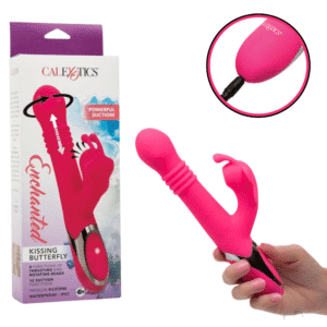 Enchanted Kissing Butterfly Pink  Thrusting Clitoral Sucking Vibrator