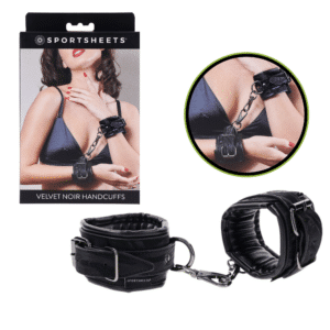 Bondage Gear Velvet Noir Handcuffs