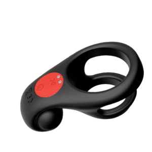 Vibrating Penis Ring with Controller V2 - Black/Red