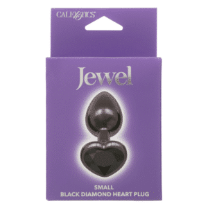 Jewel Small Black Diamond Heart Plug