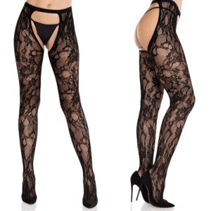 Pantyhose with Cheeky Open Back - Black O/S