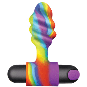 Rainbow Remote Control Tapered Tip Butt Plug