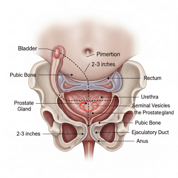 Visual representaion of prostate gland anatomy