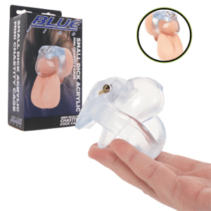 Blueline Small Dick Acrylic Mini Chastity Cage - Clear