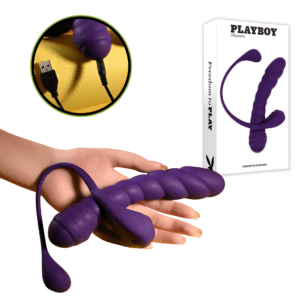 Twisted Playground Silicone Vibrator with Detachable C-Ring Anal Tail