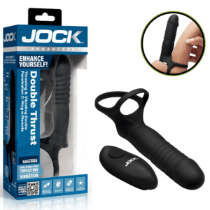 Double Thrust Thrusting and Vibrating Penis Ring