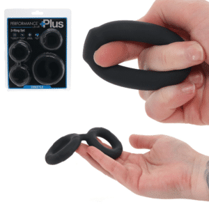 Throttle 3 Piece Set Non-Vibrating Penis Ring and Ball Stretcher