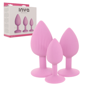Inya Triple Ace 3pc Kit Silicone Anal Plug with Suction Base