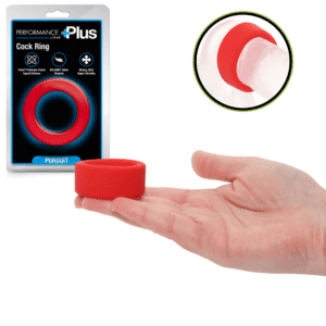 Pursuit Platinum-Cured Liquid Silicone Non-Vibrating Penis Ring in Red
