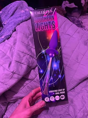 Southern Lights Vibrating Lights Up Anal Probe Butt Plug With Tails For Beginners Purple photo review