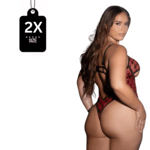 Playboy Shimmer Bunny Sexy Teddy And Bodysuit Red