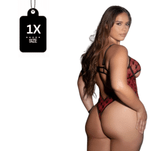 Playboy Shimmer Bunny Sexy Teddy And Bodysuit Red