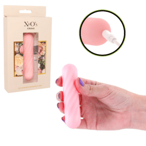 X and O's Crave Silicone Bullet Vibrator Light Pink