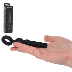 Renegade Slip Beaded Butt Plug With Finger Ring