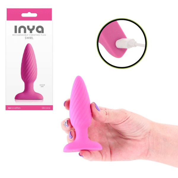Cheap Sex Toys With Up to 90% Discount EVERY DAY! 156 Inya Swirl Ribbed Vibrating Butt Plug