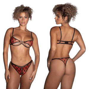 Playboy Shimmer Bunny 2pc Sexy Women's Lingerie Set